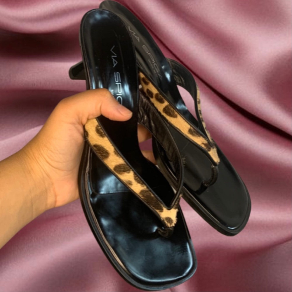 Vintage Via Spiga Leopard Heeled Sandal